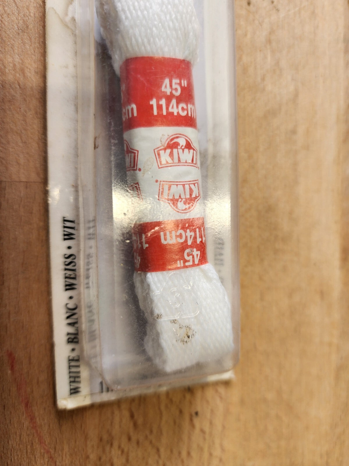 Kiwi Sport Flat White 45" Shoe Laces One Pair 4-6 114 cm