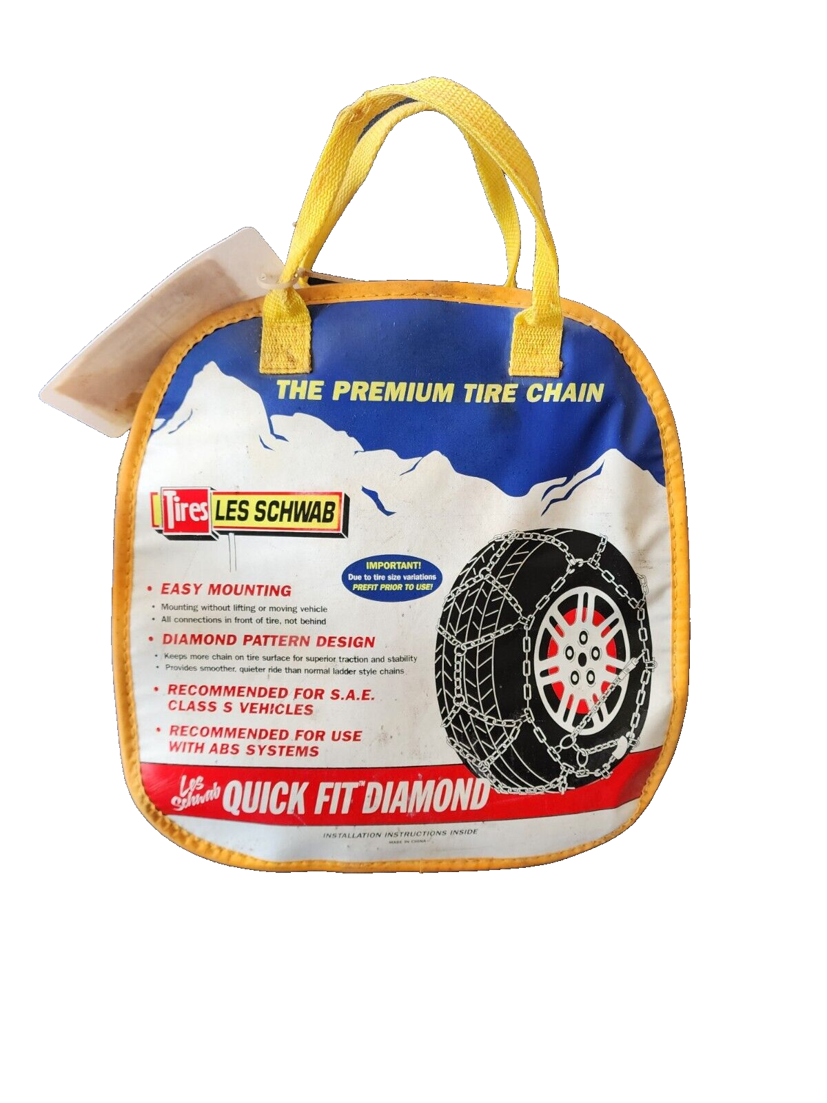 Les Schwab Quick Fit Diamond Pattern Tire Show Chains, Stock #1550-s Never Used