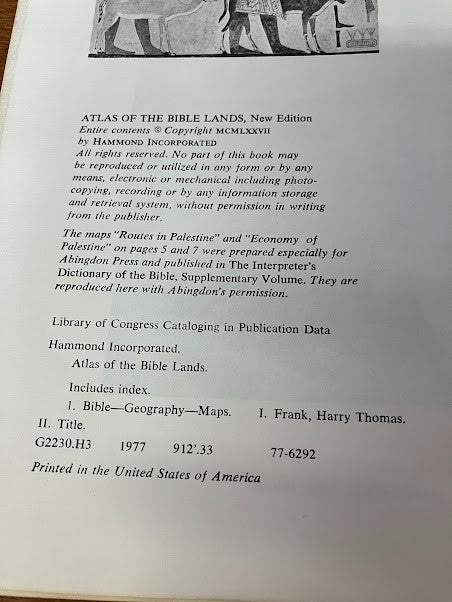 Hammond's Atlas of the Bible Lands