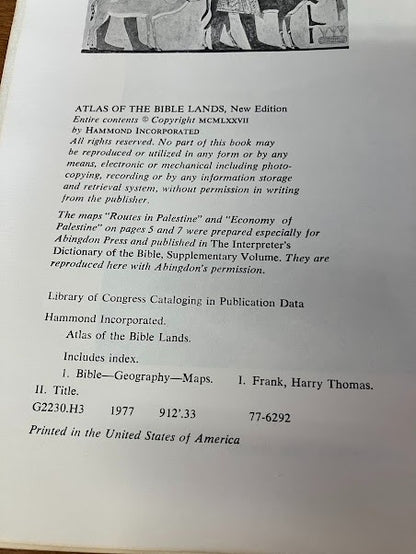 Hammond's Atlas of the Bible Lands
