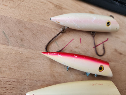 Vintage Salmon Plug 2 5" Wood Fishing Lures and 1 6" (Lot of 3)