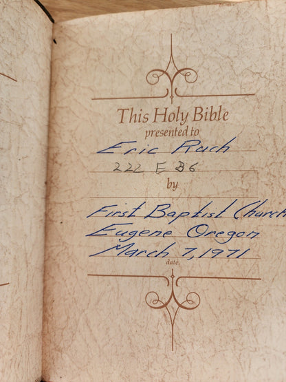 HOLY BIBLE Red Letter Edition, King James, Leather Bound - Vintage