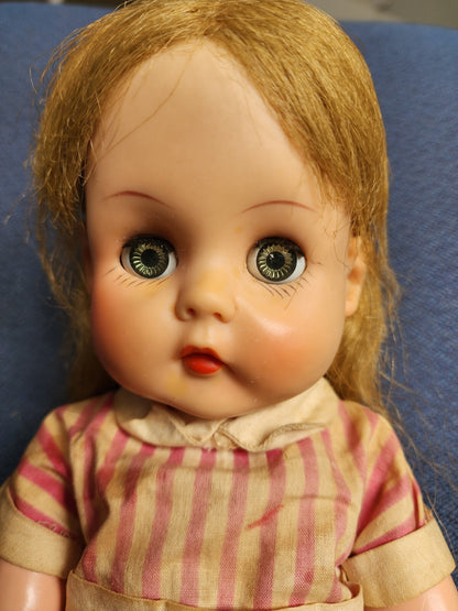 17" Vintage Horsman Doll Rooted Hair Sleep Eyes Long Blonde Hair