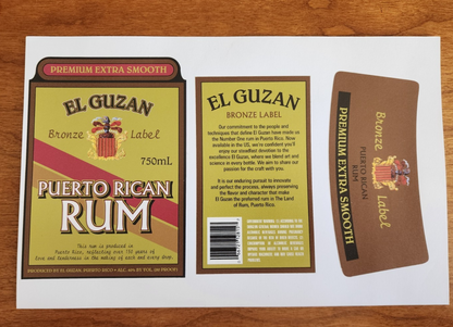 El Guzan Puerto Rican Rum Beverage Sticker Prop