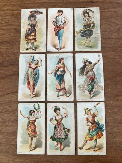 W.S. Kimball Tobacco Trade Cards: Dancing Women