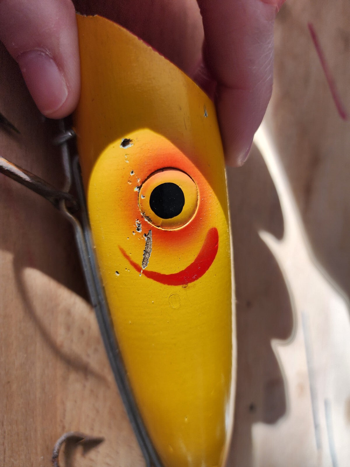 Vtg Nelson Salmon Plug 6"  Fishing Lure Orange Red Gills