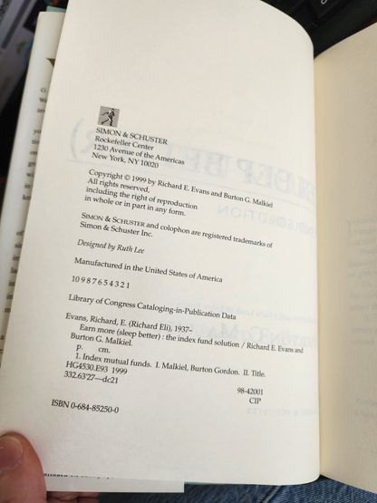 Earn More [Sleep Better]: The Index Fund Solution  by Evans, Richard E.