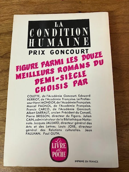 La Condition Humaine - Andre Malraux