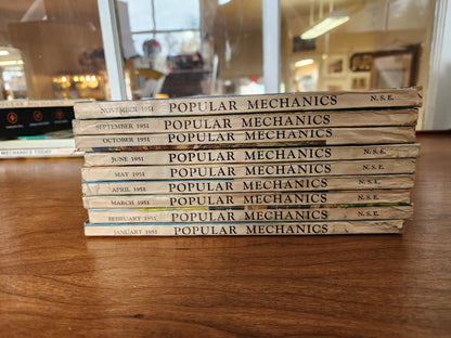 10 Vtg POPULAR MECHANICS Magazines 1951