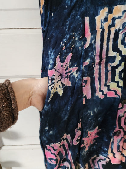 Vtg Signature Imports Patterned Dress Size Small w/Pockets