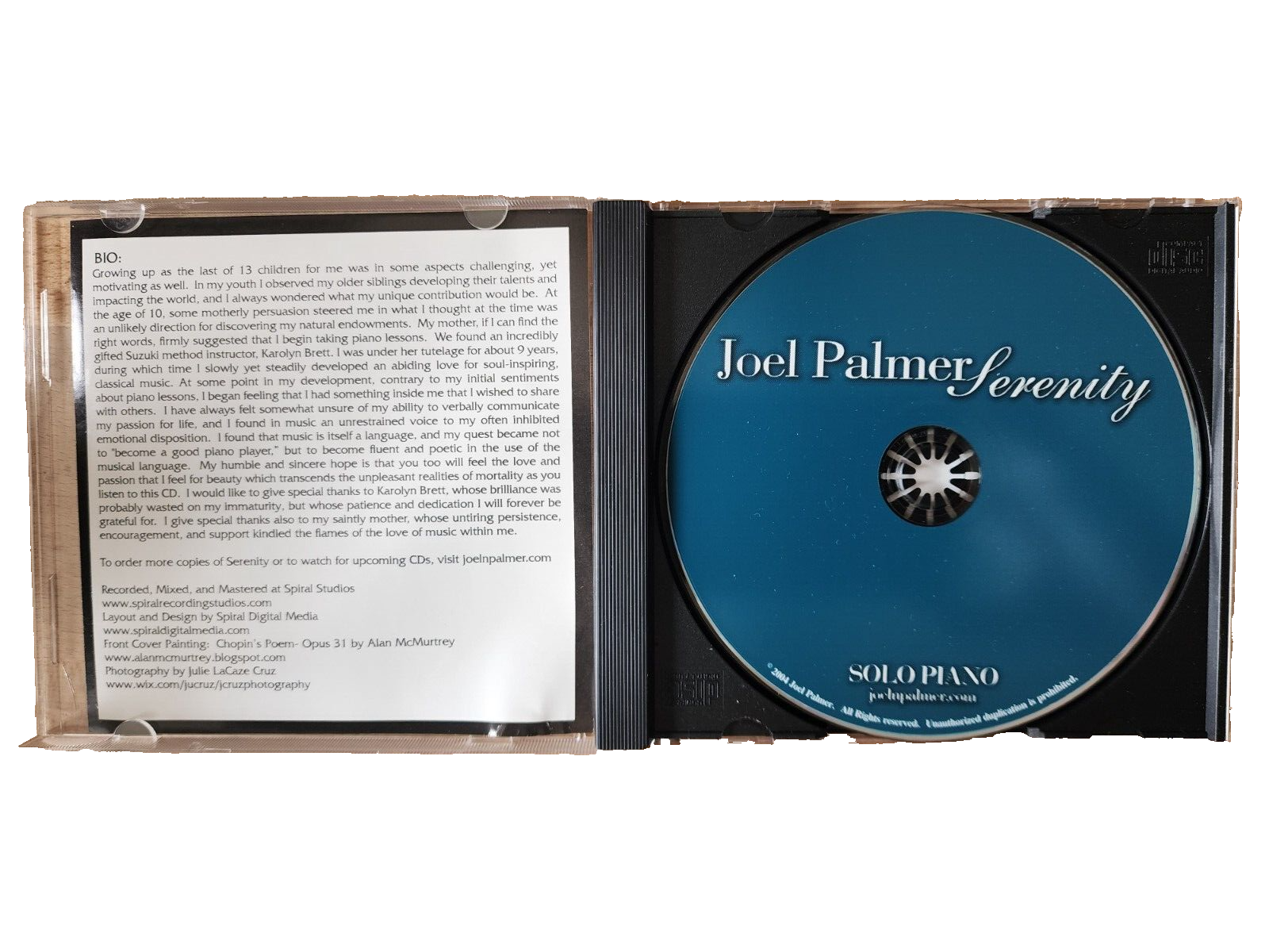 CD Solo Piano Music Joel Palmer Serenity - GOOD