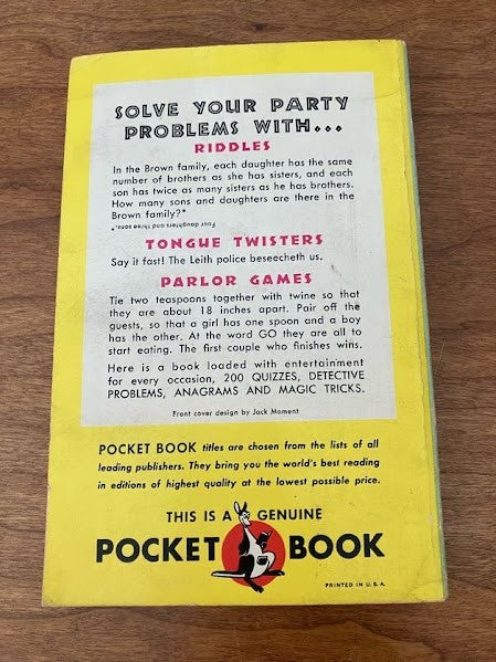 Vtg Pocketbook - FUN FOR THE FAMILY - JEROME MEYER