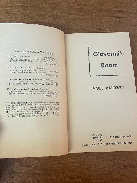 Signet Book - Giovanni's Room by James Baldwin