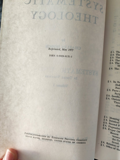 Systematic Theology By Charles Hodge 1946 Volumes of 3