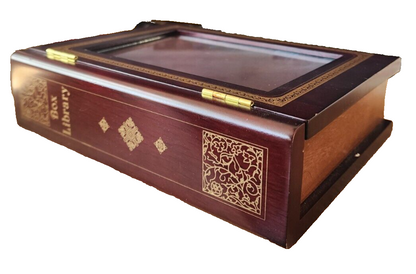 Home Decor Vtg Library Box Wood Book Album 8x6 inch