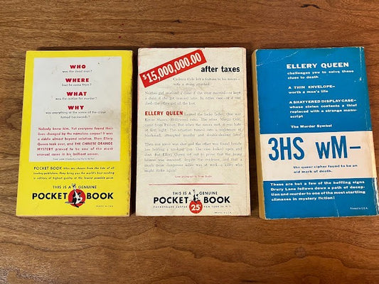 Vtg Paperbacks - Ellery Queen Mysteries - Lot of 3