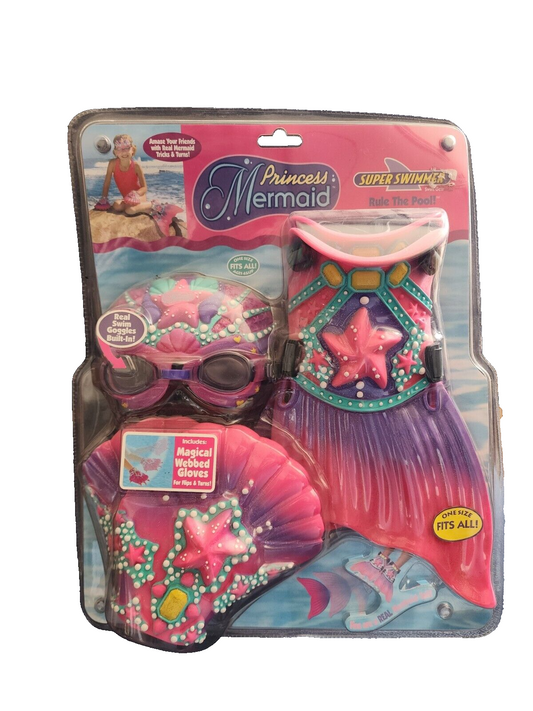 Princess Mermaid pool Swim Gear Gloves Tail Fin mermaid set no. 43348