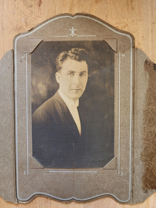 Antique Photograph Formal Photo of a Man in Cardboard Frame