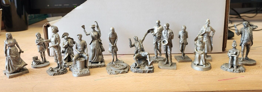Franklin Mint The American People Fine Pewter Figurines 70’s Lot Of 15