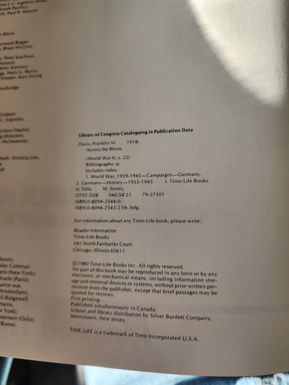 1980 Time Life Series “ Across The Rhine”  World War II