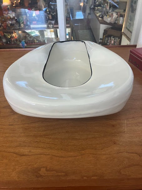 White Bedpan - Vintage Enamelware
