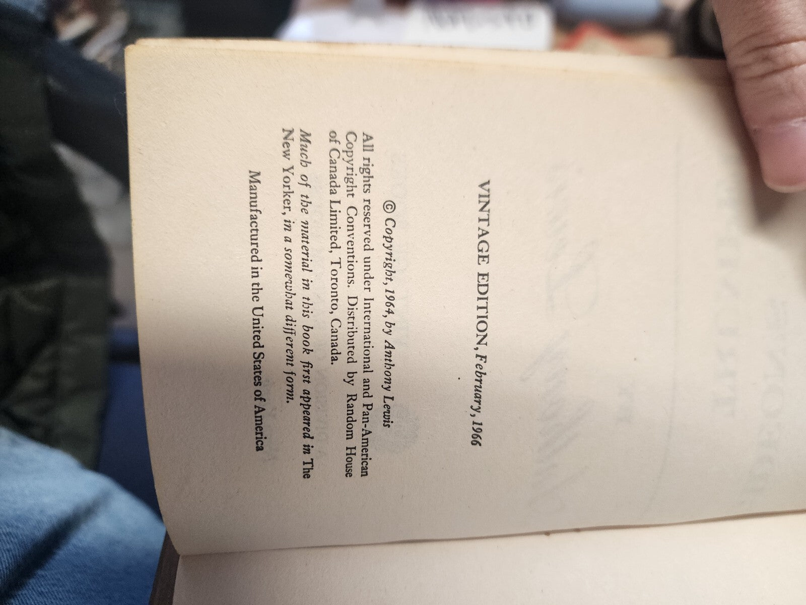 Gideon's Trumpet, Anthony Lewis, 1966, Vintage paperback