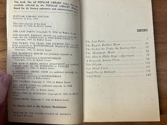 Vintage Paperback - Robert Lowry: The Last Party