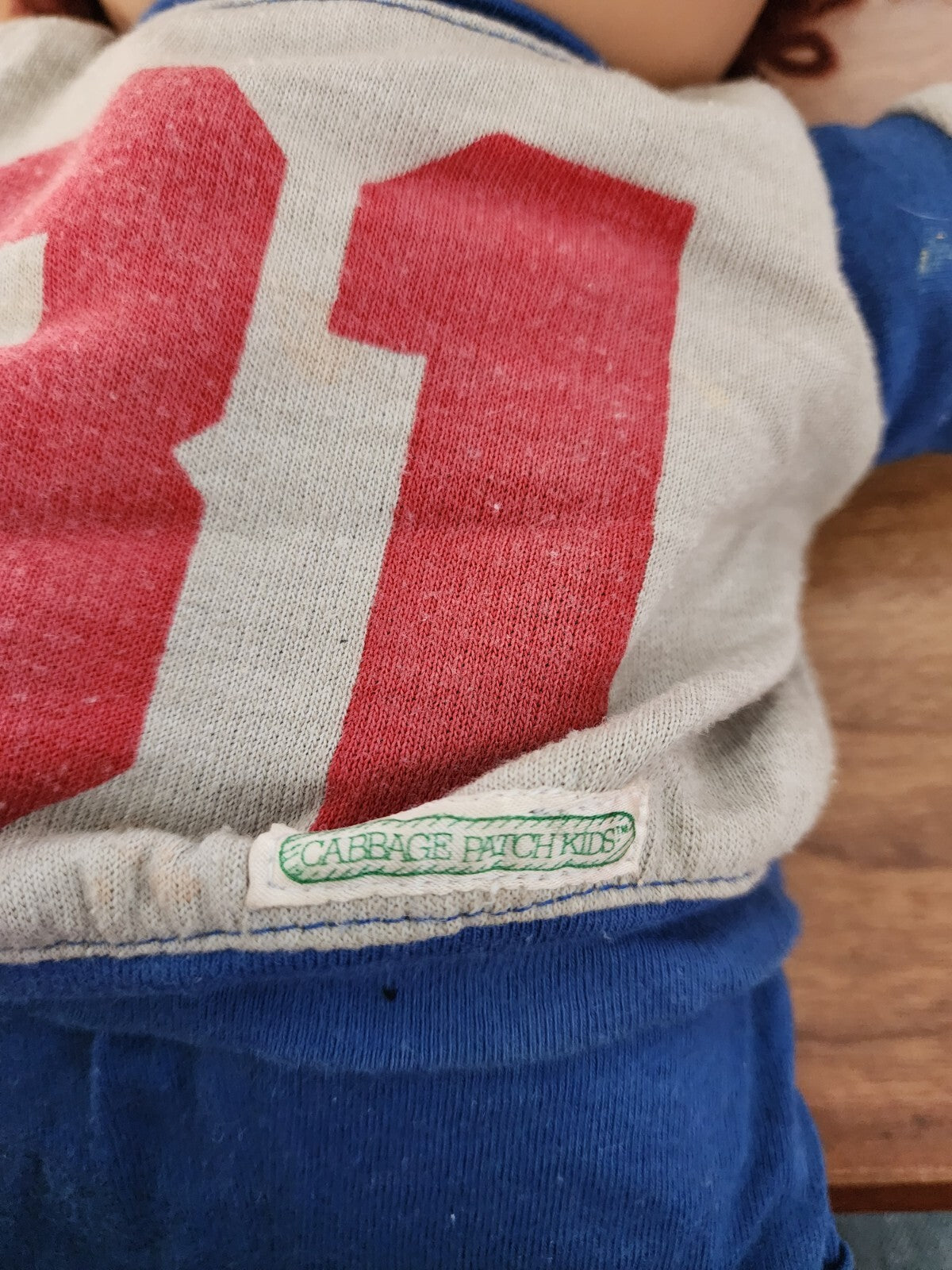 Vtg Cabbage Patch Kid Doll With Redish Brown Yarn Hair "31" Shirt 1982