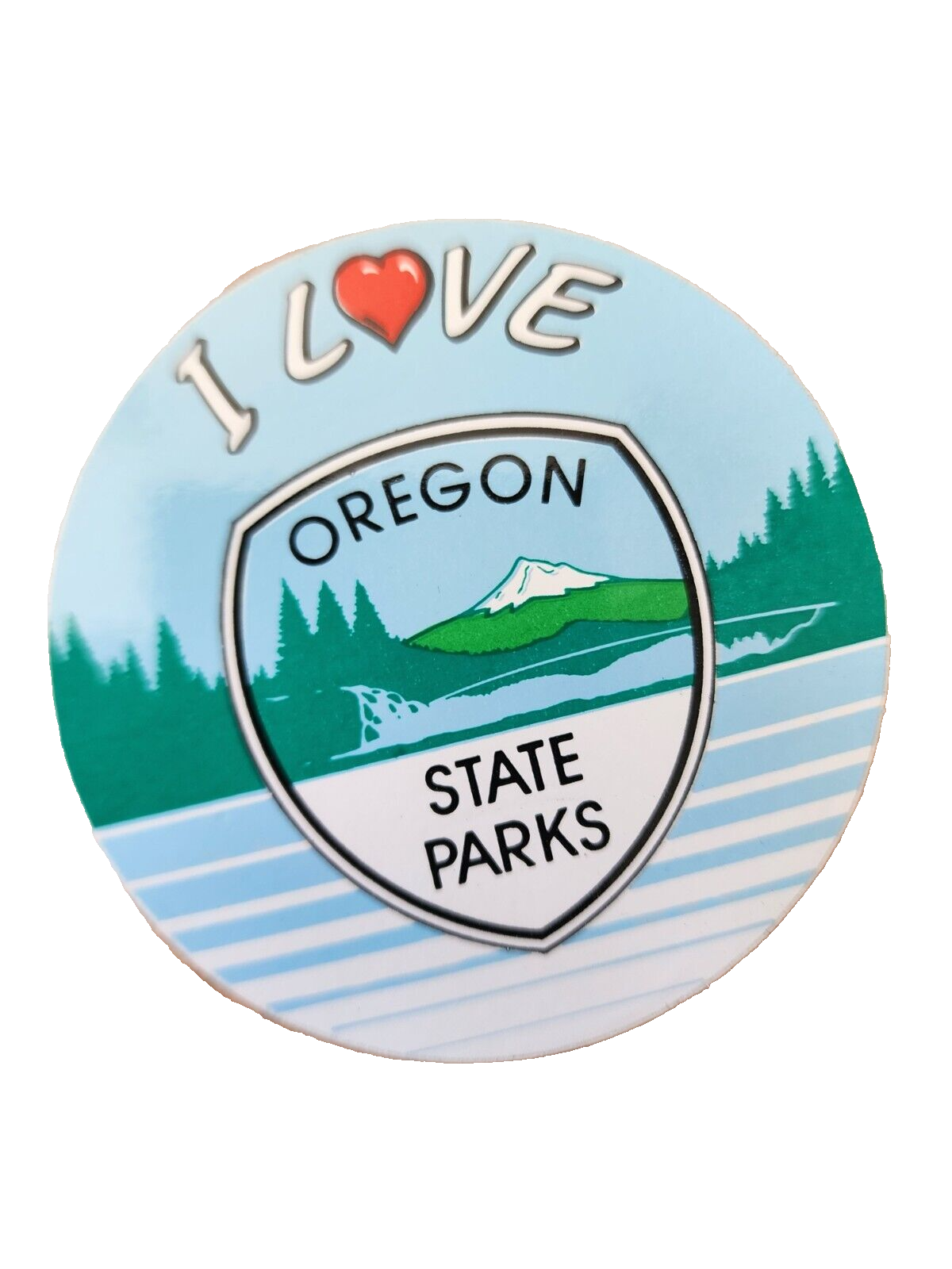 I Love Oregon State Parks Lapel Pin Sticker