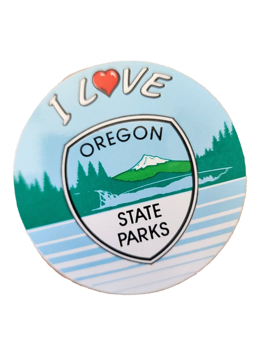 I Love Oregon State Parks Lapel Pin Sticker