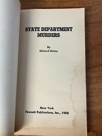 Vintage Paperback - Edward Ronns: STATE DEPARTMENT MURDERS