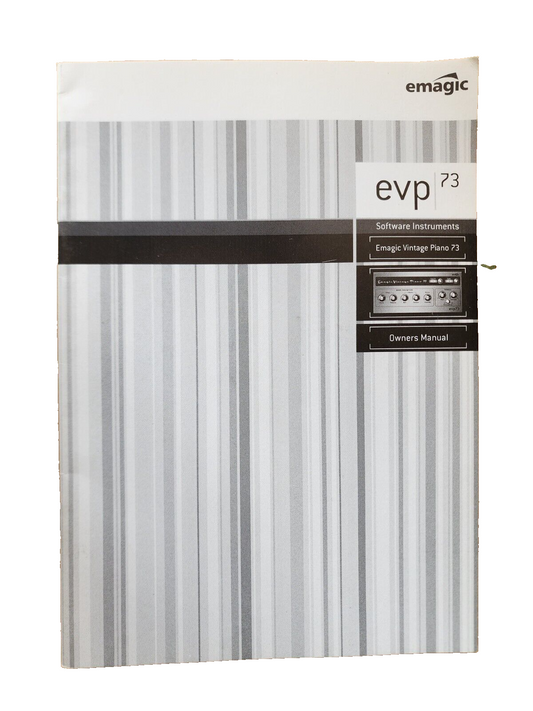 Emagic evp 73 Software Instruments Vintage Owner's Manual