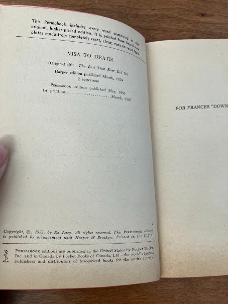 Vtg Paperbacks by Ed Lacy - lot of 2