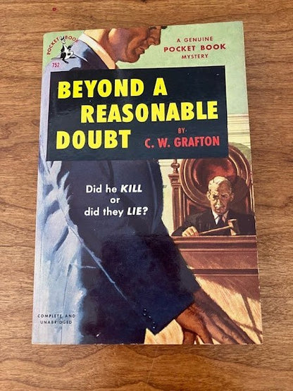Vtg Pocket Book - Beyond a Reasonable Doubt By C W Grafton
