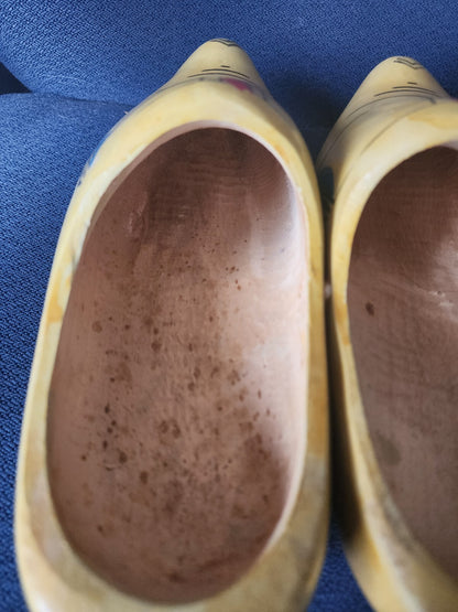 Decorative Dutch Wooden Clogs Holland Souvenir Adult Shoes Yellow