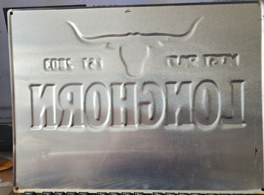 Longhorn Moist Snuff Sign Tobacco Tin Metal Copenhagen 15.5 x 11.5