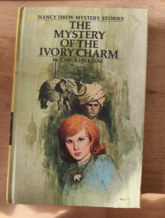 Nancy Drew - Mystery of the Ivory Charm by Carolyn Keene 1974 #13 Hardcover Book