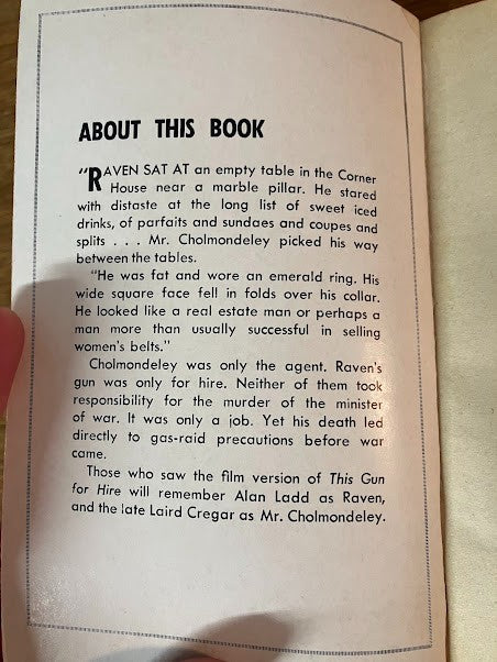 Graham Greene: This Gun for Hire