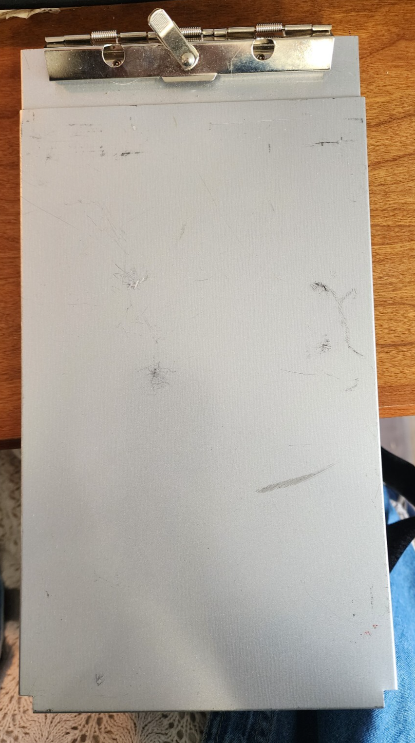 Metal Aluminum Clipboard Storage Form Holder Flip Top Clip