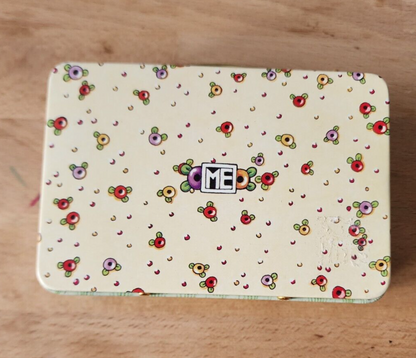 Vtg Mary Engelbreit 5"x3" Floral Collectible Tin "Bloom Where You're Planted