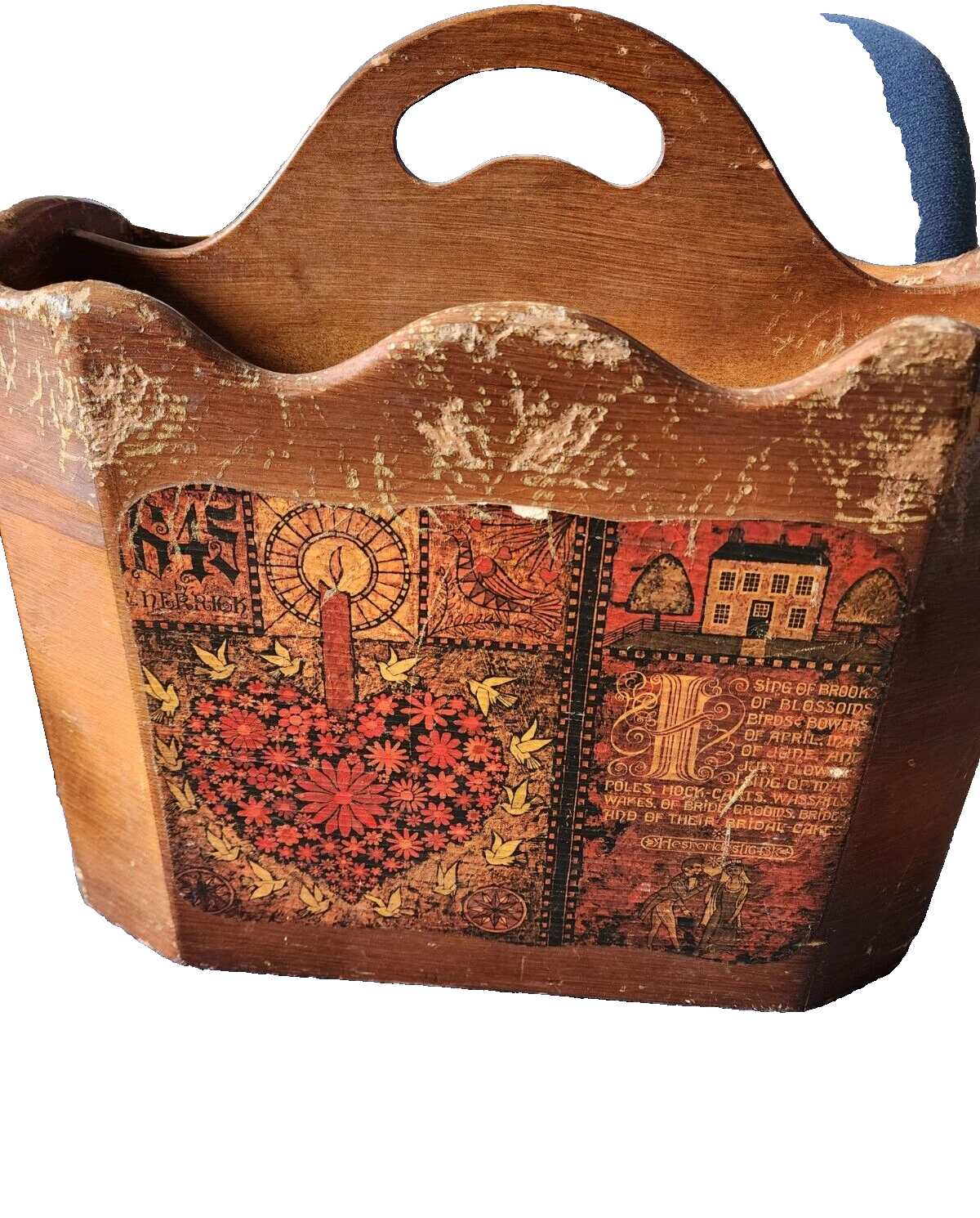 Vintage Mid-Century Wooden Magazine  Floor Stand/Rack