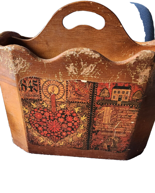 Vintage Mid-Century Wooden Magazine  Floor Stand/Rack