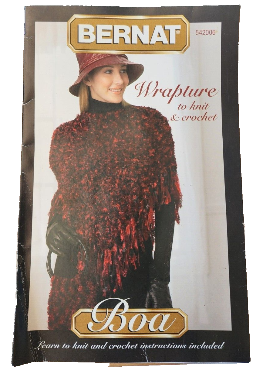 Bernat Crochet Boa Wrapture #542006 Pattern Leaflet