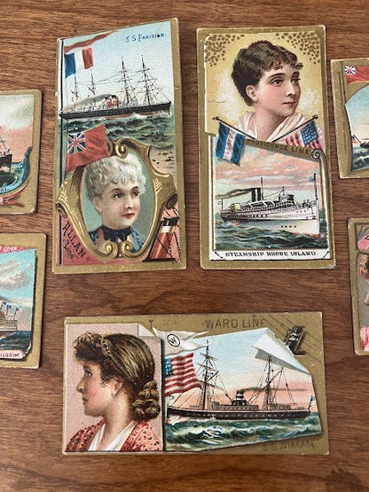 Tobacco Card: Ocean and River Steamers - Duke's Cigarette - lot of 7