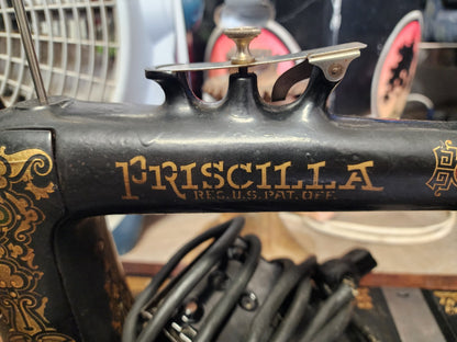 Priscilla Sewing Machine Model 30388 - With Wooden Case & Pedal
