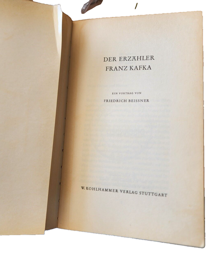 Der Erzahler Franz Kafka - Friedrich Beissner