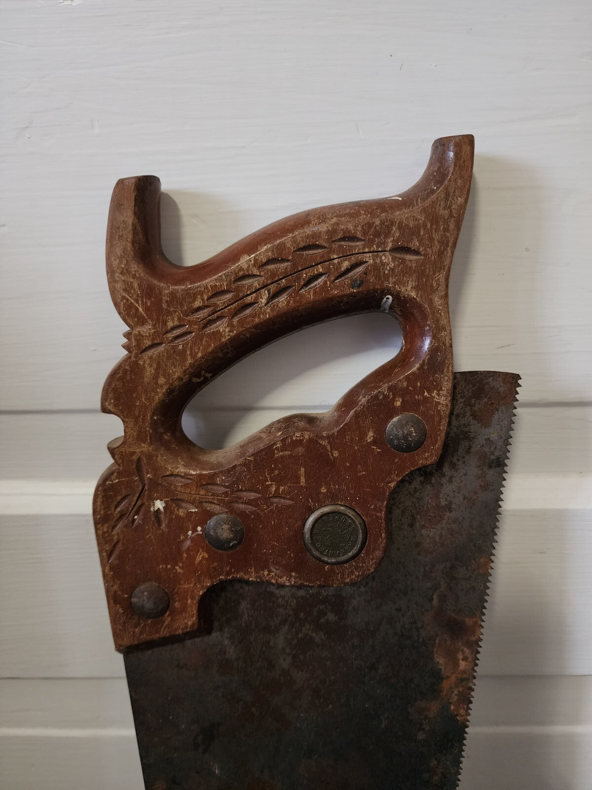 Vtg Hand Saw with Markings 29 1/2"