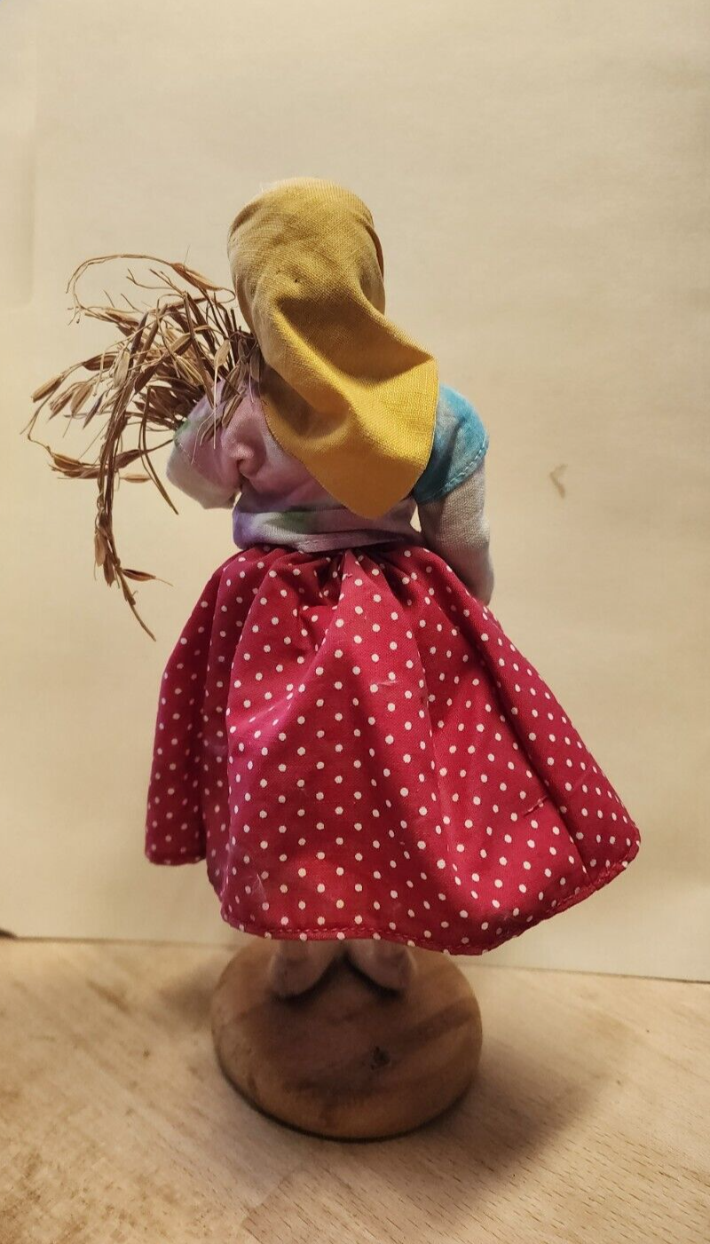 VTG HANDMADE DOLL HOLDING WHEAT PHILLIPINES 9”