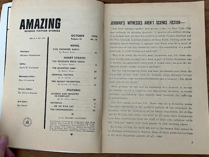 AMAZING SCIENCE FICTION STORIES - This Crowded Earth by Robert Bloch