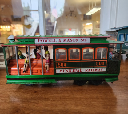 Vtg #504 POWELL & MASON Sts. Municipal Railway Tin Litho Friction Cable Car